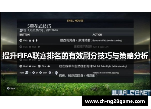 提升FIFA联赛排名的有效刷分技巧与策略分析